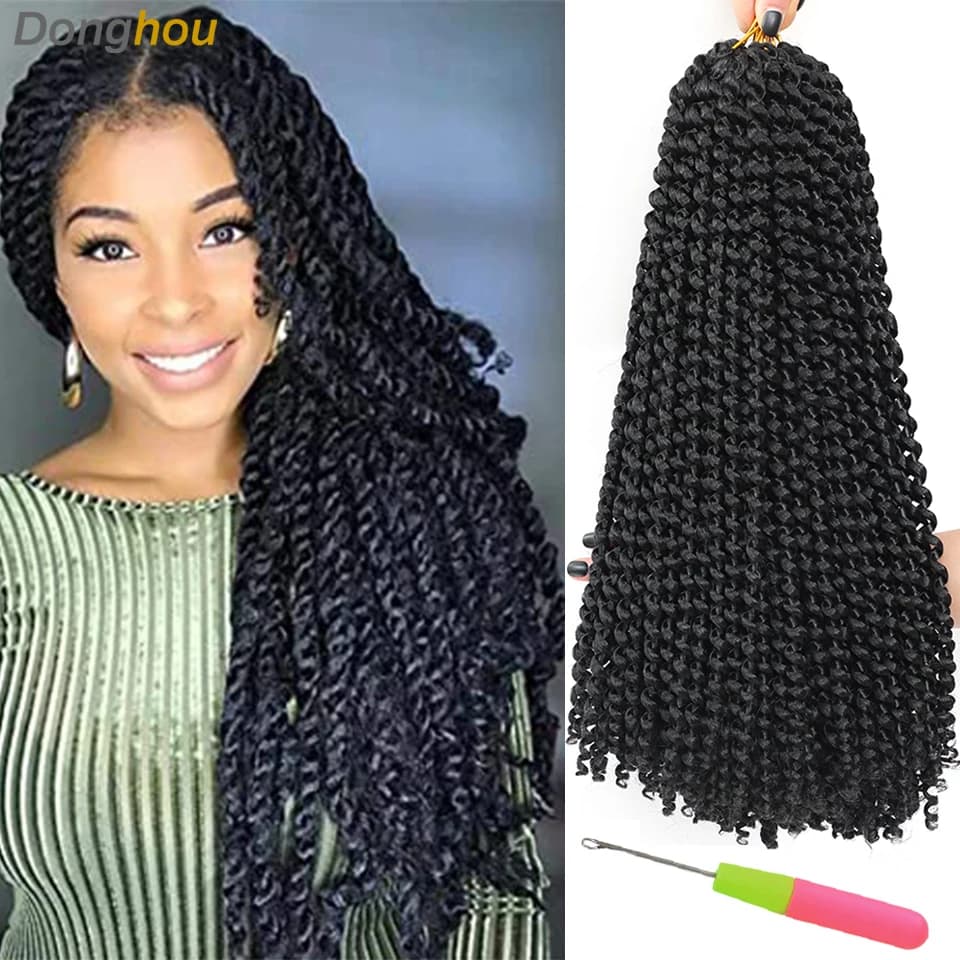 1-9 Packs Meches Passion Twist Crochet Cheveux 18 Pouces 22 Brins / Pack Passion Twist Tressage Cheveux Tresses Synthétiques Longs Cheveux Bohèmes