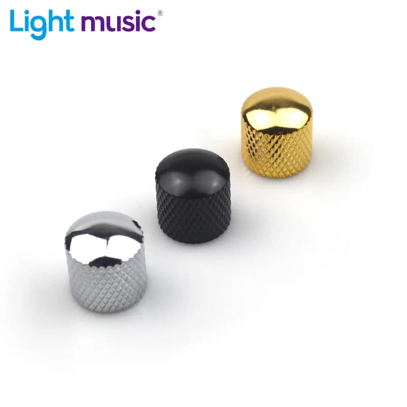 Boutons de contrôle de potentiomètre pour guitare électrique basse, 2 pièces, 6MM, dôme en métal