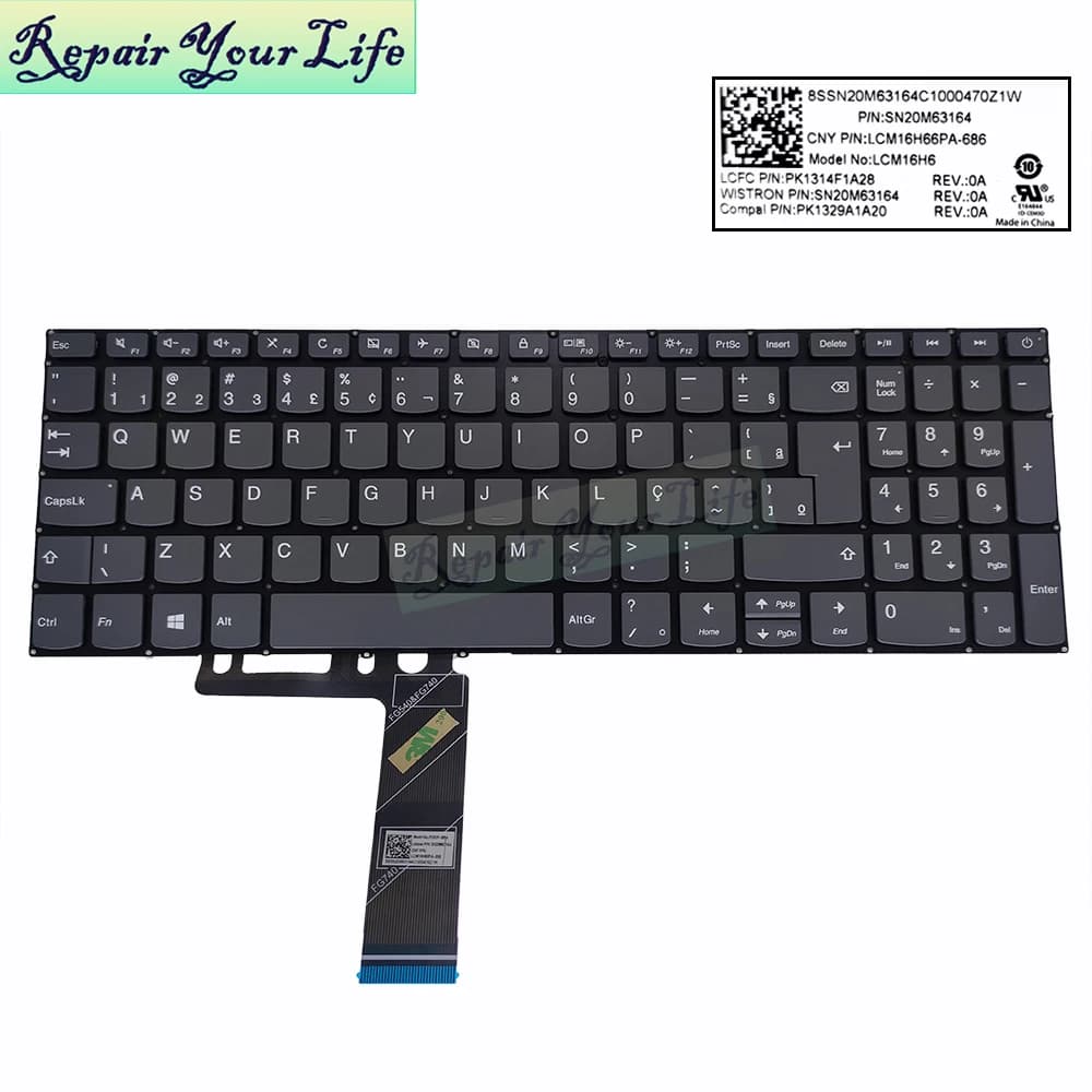 Clavier brésilien pour Lenovo Emergency APad, claviers d'ordinateur portable, 320-15ABR, 15II-320-15AST, 320-15IKB, 15ISK, 330-15IKeria, SN20M63164