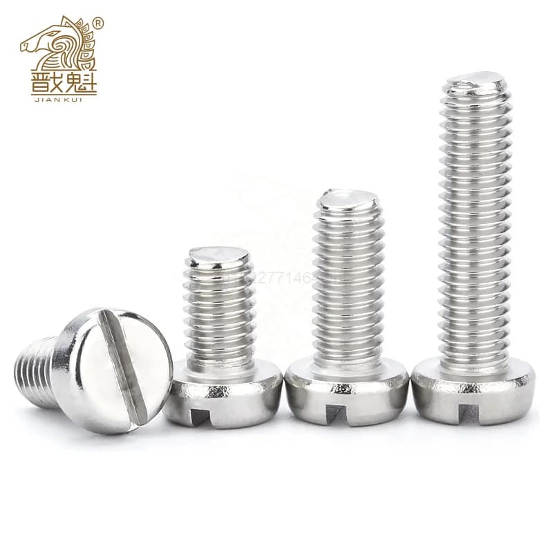 10/50 pièces Vis à tête cylindrique fendue en acier inoxydable 304 A2-70 GB65 M1.6 M2 M2.5 M3 M4 M5 M6
