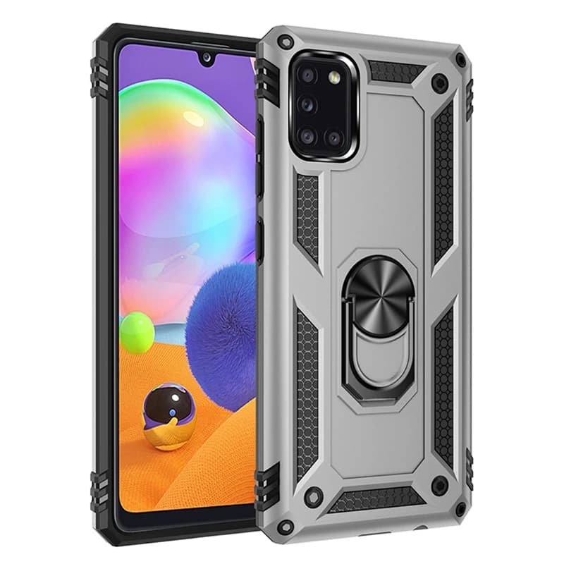 Coque de luxe blindée antichoc avec anneau en métal pour Samsung, compatible modèles Galaxy A31, A51, A71, A31, A71, 5G