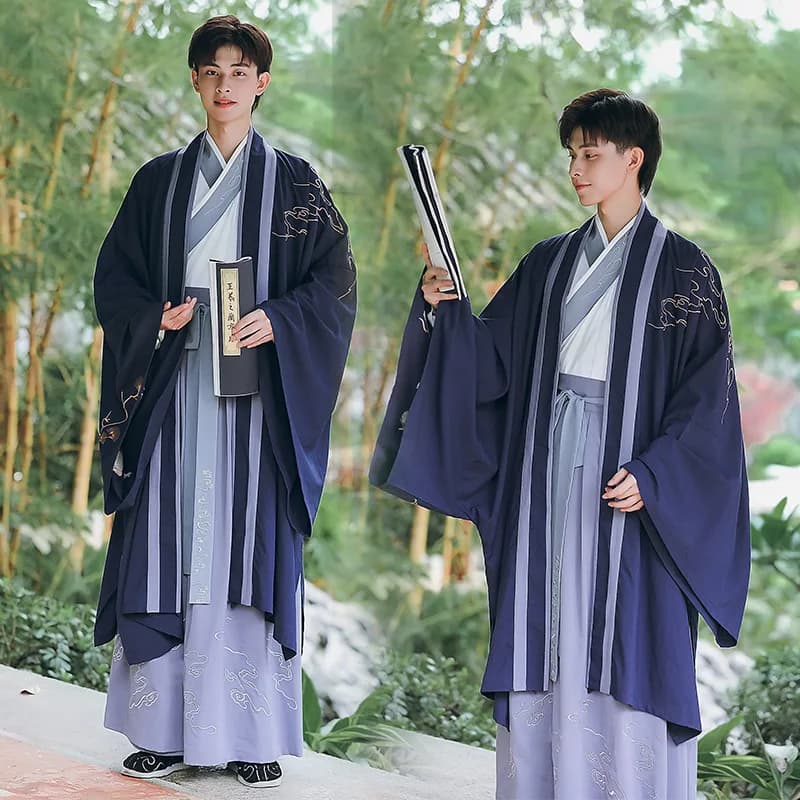 Costume Hanfu brodé pour hommes, Costume traditionnel chinois pour adultes, robe fantaisie de grande taille 4XL pour Halloween Cosplay Song