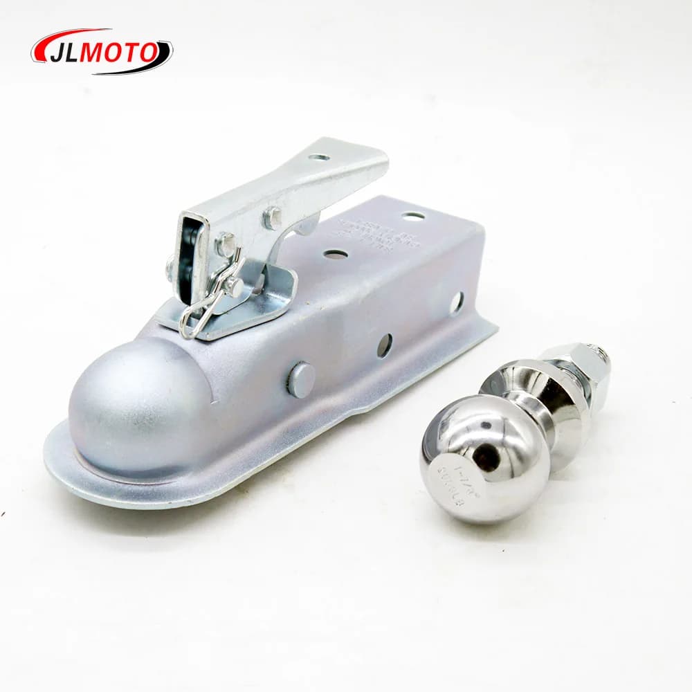 Ensemble complet de coupleur de remorque à languette 2'' avec boule d'attelage de 1-7/8 pouces 2000 LB, compatible avec les pièces de VTT, UTV, véhicule utilitaire et buggy