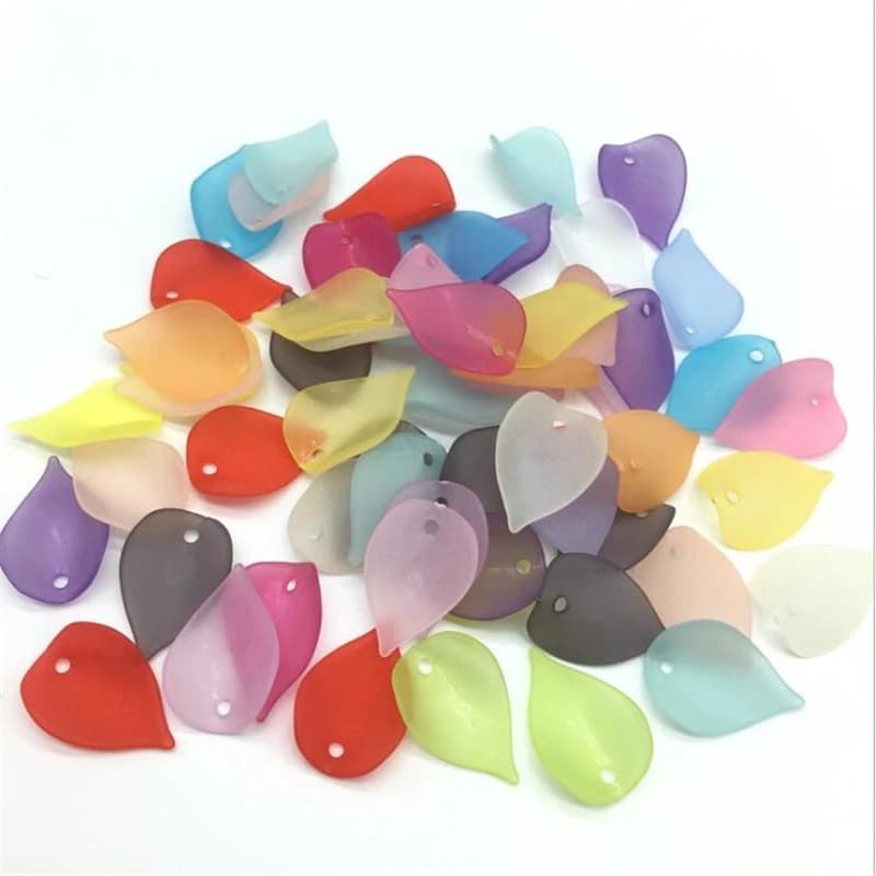 Perles de feuilles acryliques conviviale rées, connecteurs de pétales de fleurs pour bricolage, boucles d'oreilles à la mode, épingle à cheveux, accessoires de bijoux, 50 pièces par lot, nouveau
