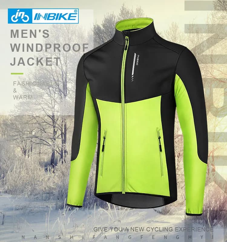 INBIKE vêtements de cyclisme hommes coupe-vent imperméable maillot de vélo vtt thermique vélo veste hiver réfléchissant coupe-vent WJ603