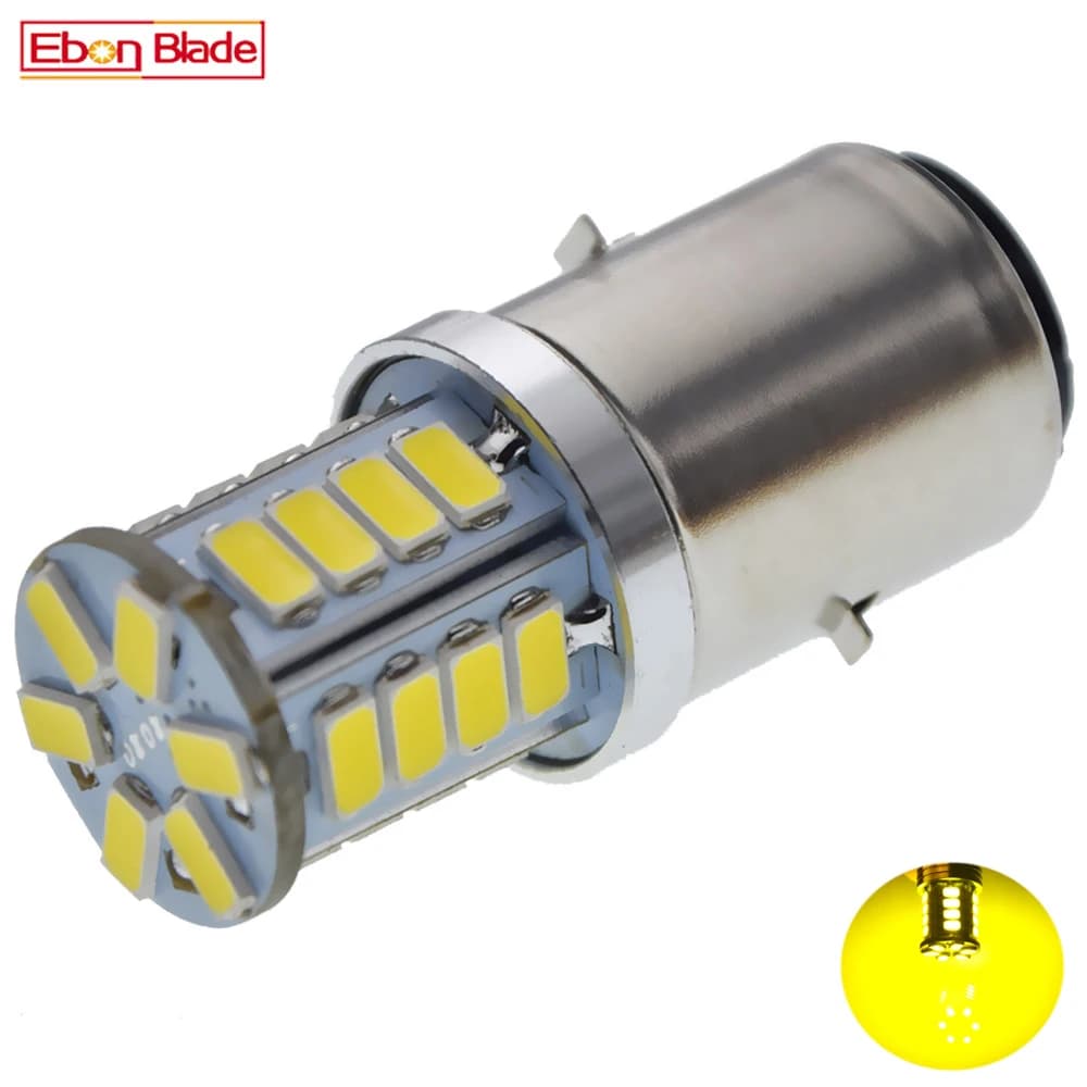 1 pièces 6V/12V DC BA20D H6 LED ampoule de phare de Moto 3000K faisceau haut et bas cyclomoteur Moto lumière Moto Scooter ATV tête antibrouillard