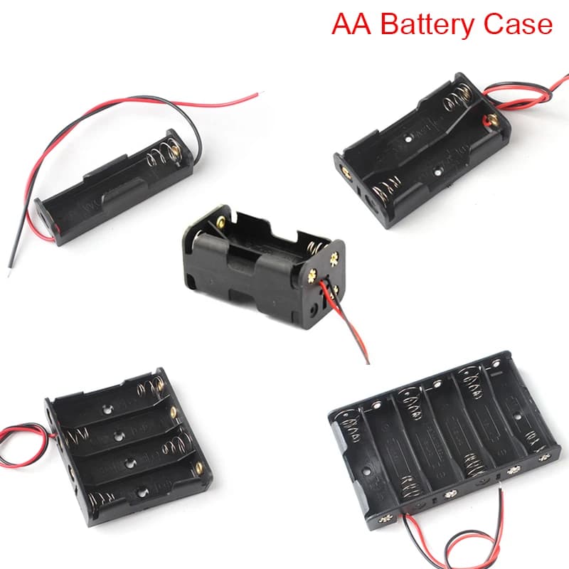 2021 nouveau 1 2 3 4 8 fentes AA boîtier de batterie AA LR6 HR6 support de batterie mallette de rangement avec fil de plomb Bateria conteneur de Protection