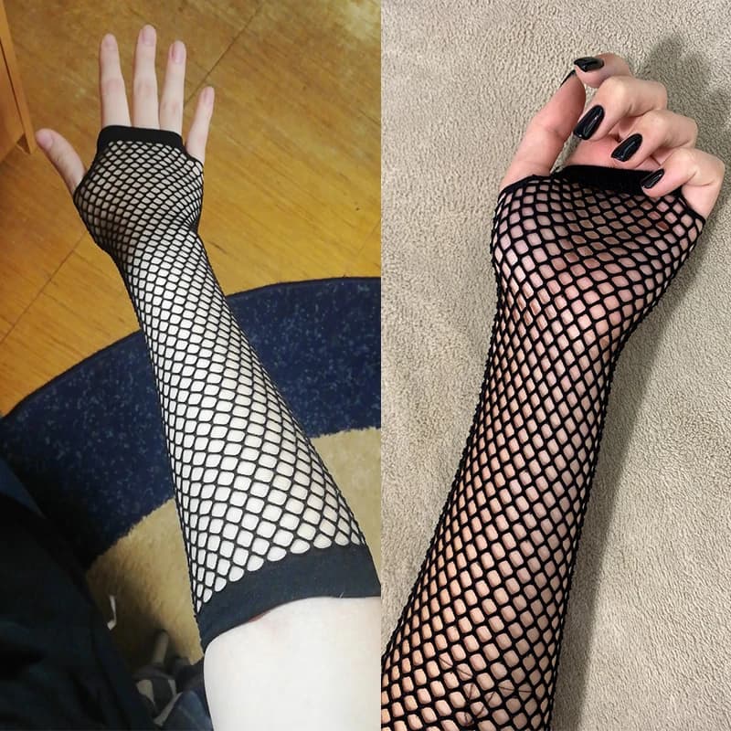 Femmes mode néon résille sans doigts longs gants jambe bras manchette tenue de fête déguisement pour femmes Sexy beau bras plus chaud