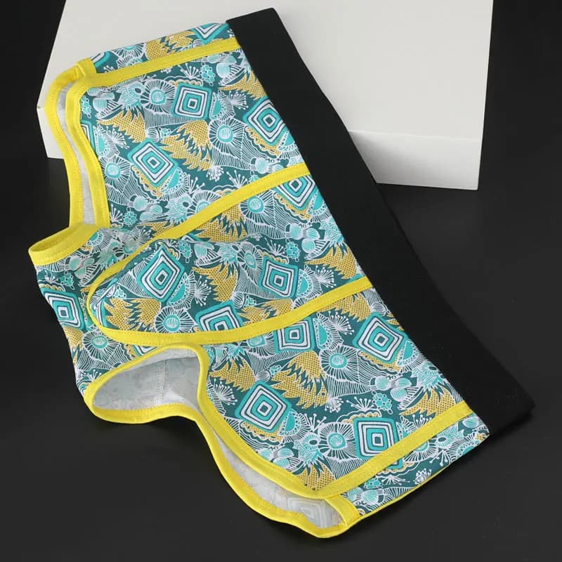 Boxer en coton imprimé pour Homme, sous-vêtement Sexy, culotte avec poche pour pénis, taille moyenne, nouvelle collection