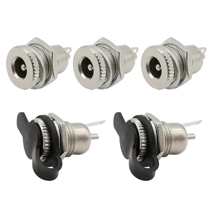 5 pièces DC-099 métal 5.5mm x 2.1mm / 5.5mm x 2.5mm DC prise Jack DC099 femelle panneau montage connecteur 5.5*2.1 5.5*2.5