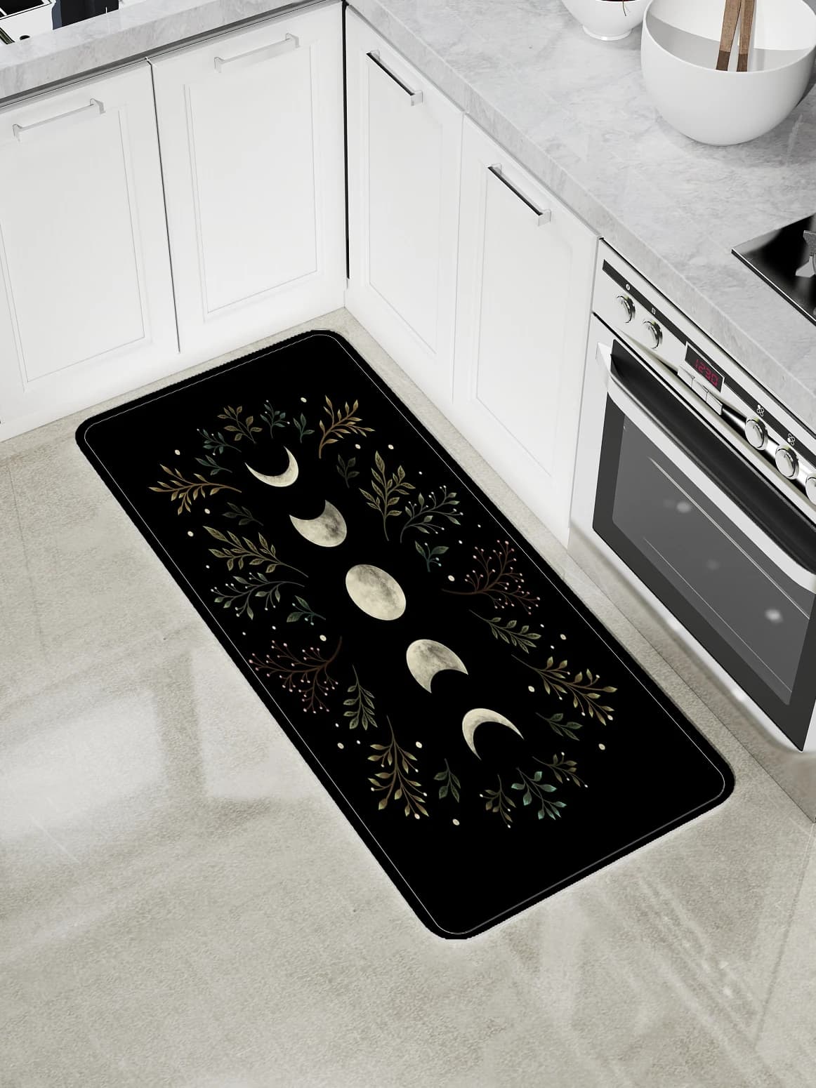 Polymère d'éclipse lunaire totale, beaux virus de porte romantiques, salon, chambre à coucher, cuisine, tapis coordonnants, décoration d'intérieur, tapis d'art