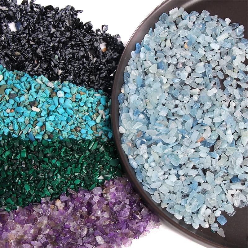Pierre d'aquamrine naturelle Reiki 3-5mm Malachite polie 20-100G perles de pierre de gravier en vrac pour la fabrication de bijoux de décoration DIY
