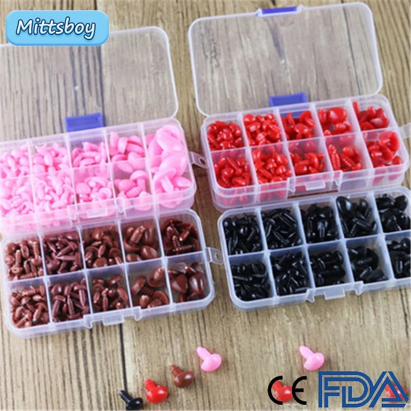 33 pièces nez de sécurité yeux Triangle nez yeux en plastique pour poupées jouets Crochet ours poupées nez yeux Amigurumi faisant des accessoires jouets