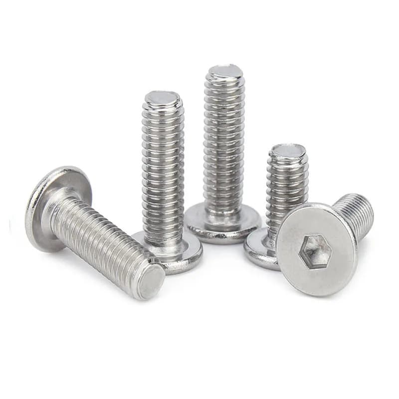 Boulon à vis hexagonale en acier inoxydable, tête de plaquette super plate ultra fine, capuchon Allen, douille hexagonale, CM, M1.6, M2, M2.5, M3 à M12, 304, 1 pièce, 50 pièces