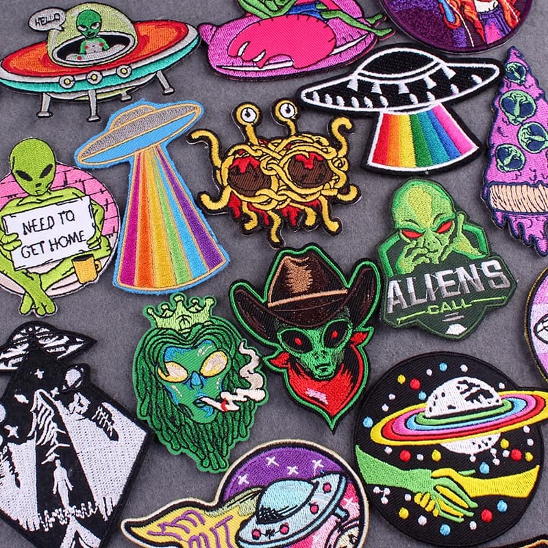 Fer sur patchs patchs extraterrestres pour vêtements Patch de broderie patchs ovni sur vêtements accessoire bricolage espace vêtements autocollants Badges
