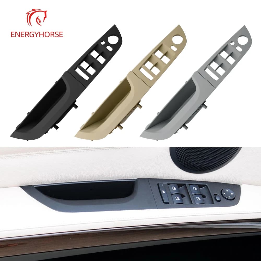Poignée de traction de garniture de panneau de couverture de commutateur de fenêtre de porte de conducteur de voiture pour BMW E90 série 3 320 325 330 poignée de porte avant gauche 2005-2011