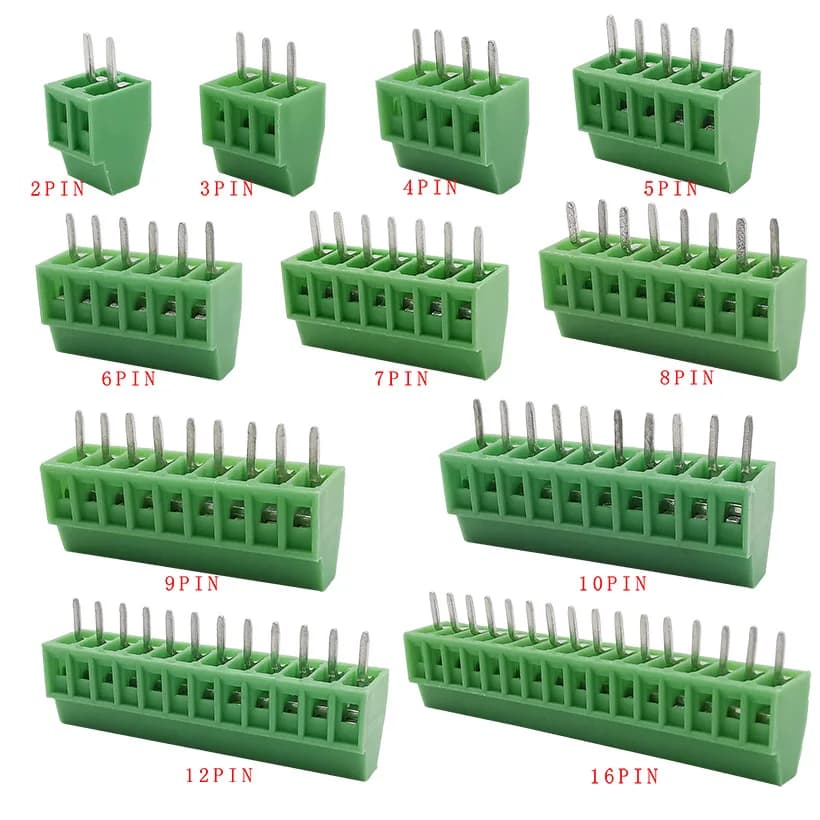 Connecteur de bornier à vis PCB KF128, pas de 2.54mm, adaptateur de montage sur PCB, 2/3/4/5/6/7/9/10/12/16 broches, 10 pièces