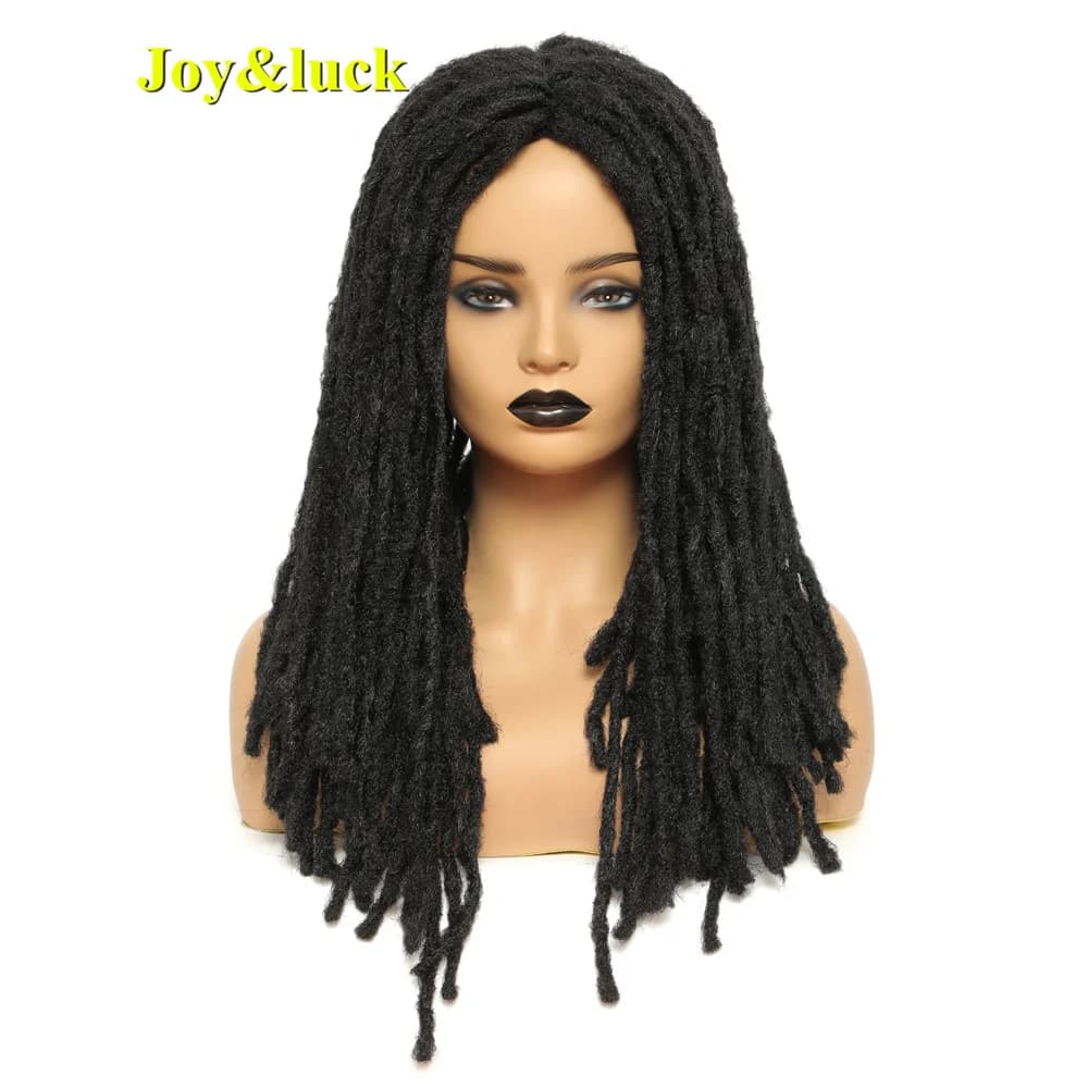 Perruque Dreadlock Synthétique Longue et Lisse pour Femme ou Homme, Tresses au Crochet, Noir, Usage de ix, 03/ou