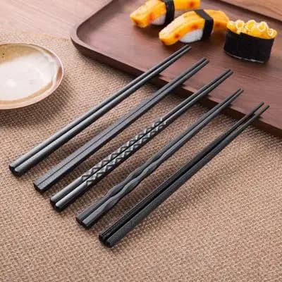 Baguettes japonaises à Sushi, 1 paire, longues baguettes chinoises antidérapantes, vaisselle, accessoires de cuisine, alliage léger réutilisable