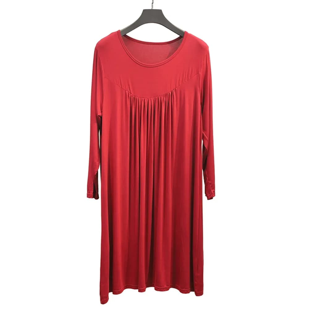 Chemise de nuit pour femmes, tailles 3XL à 7XL, coupe ample, en modal et coton, vêtements d'intérieur pour l'automne et l'hiver, manches longues, vêtements de nuit, chemises de nuit, convient aux