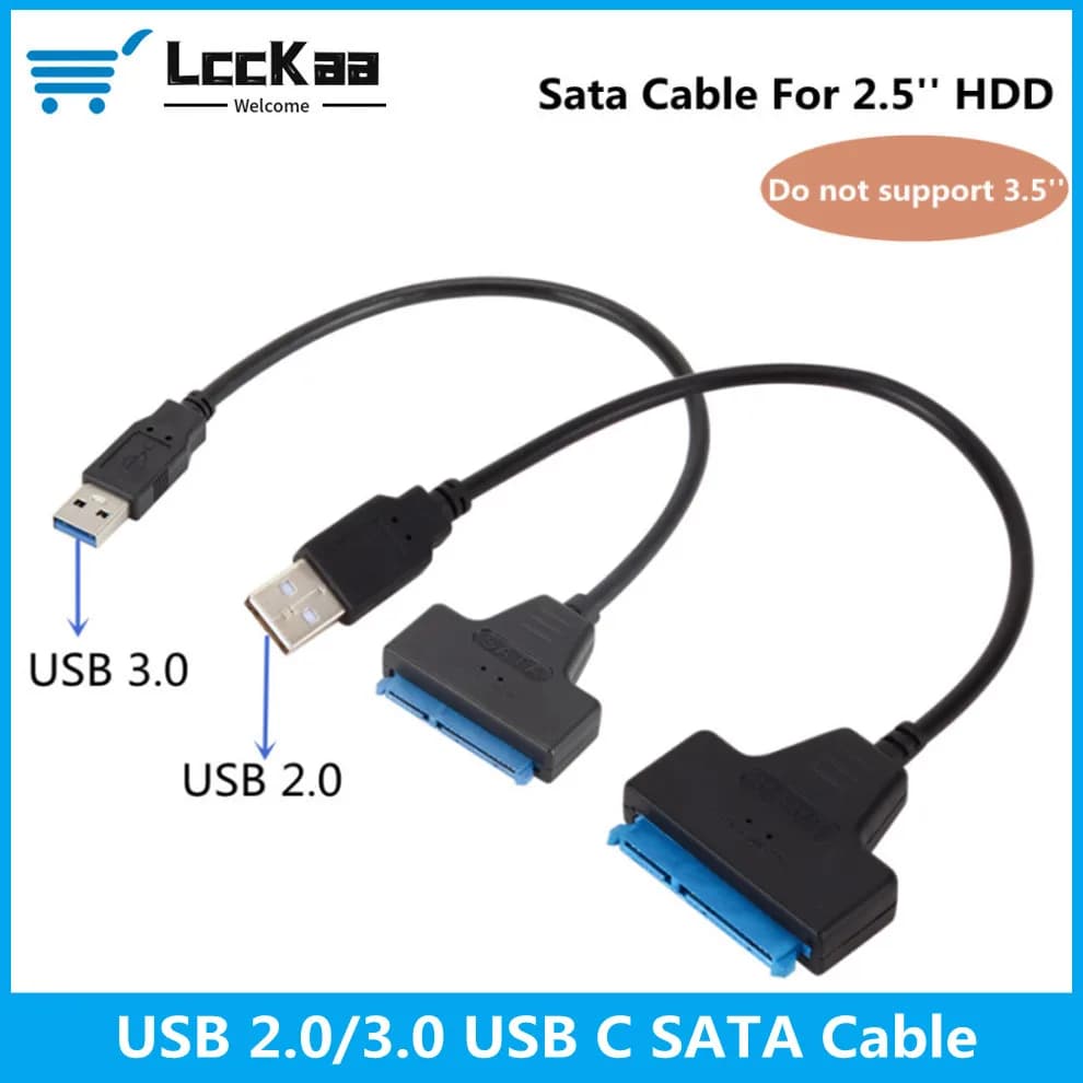 Câble Usb Sata 3 vers Usb 3.0 /2.0/3.1 câbles adaptateurs connecteurs Usb Sata câble adaptateur Support 2.5 pouces Ssd disque dur Hdd