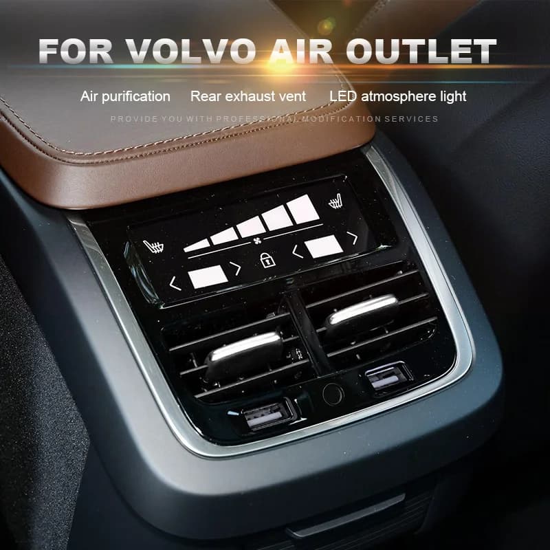 Accessoires automobiles pour Volvo XC60 XC90 S60 V60 V90 S90 V60CC : Purificateur d'air d'échappement arrière, Lampe d'ambiance LED, Recharge USB