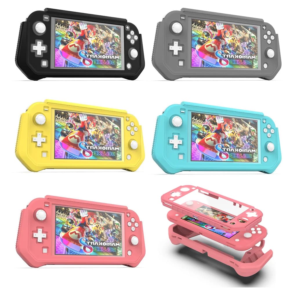 Coque ergonomique antidérapante pour Mini Console Nintendo Switch Lite, corps complet, rose, nouveauté 2021