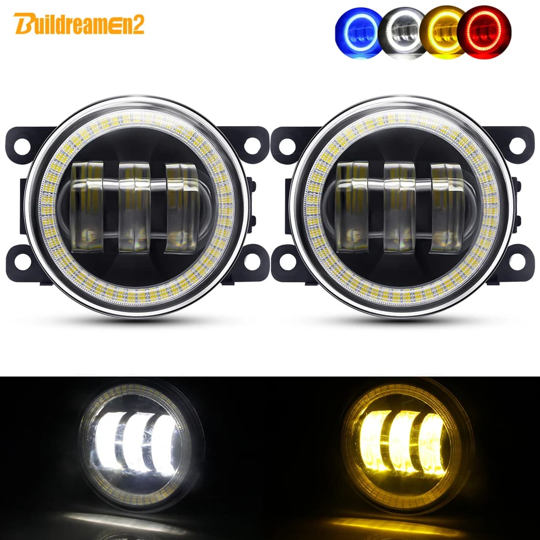 2 X Angel Eye antibrouillard pour Suzuki Grand Vitara Jimny Swift SX4 Splash Alto Ignis voiture lentille LED DRL brouillard feux de jour
