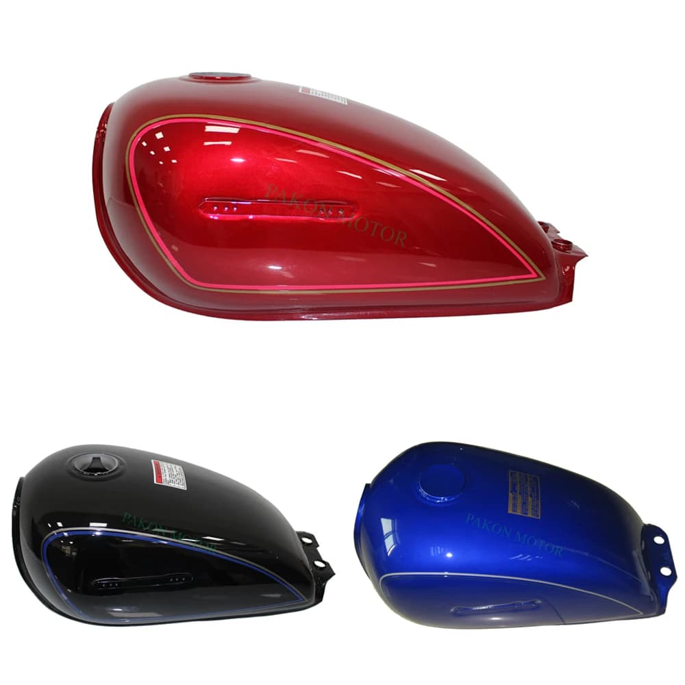 Réservoir de carburant de moto pour Suzuki Haojue Lifan Skygo Sanlg Loncin Qjmotor GN125/F HJ125-8 rouge/bleu/noir/blanc 9L/2.4gal Petro Box