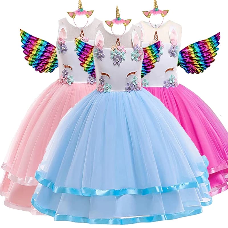 Robe de Princesse Éducative pour Fille, Boutique de Vêtements, Robe de Nairobi Orn, Robe de Cheval Arc-en-Ciel pour Enfants, ixd'Anniversaire pour Adolescents, Été