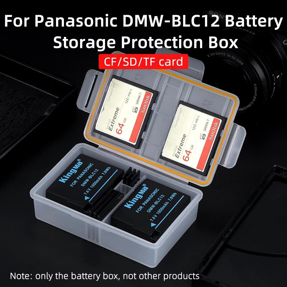 KingMa DMW-BLC12 Batterie Boîtier En Plastique Support Boîte De Rangement Pour Panasonic Lumix DMC-G85 G5 G6 G7 GX8 G80 GH2 FZ300 FZ2500