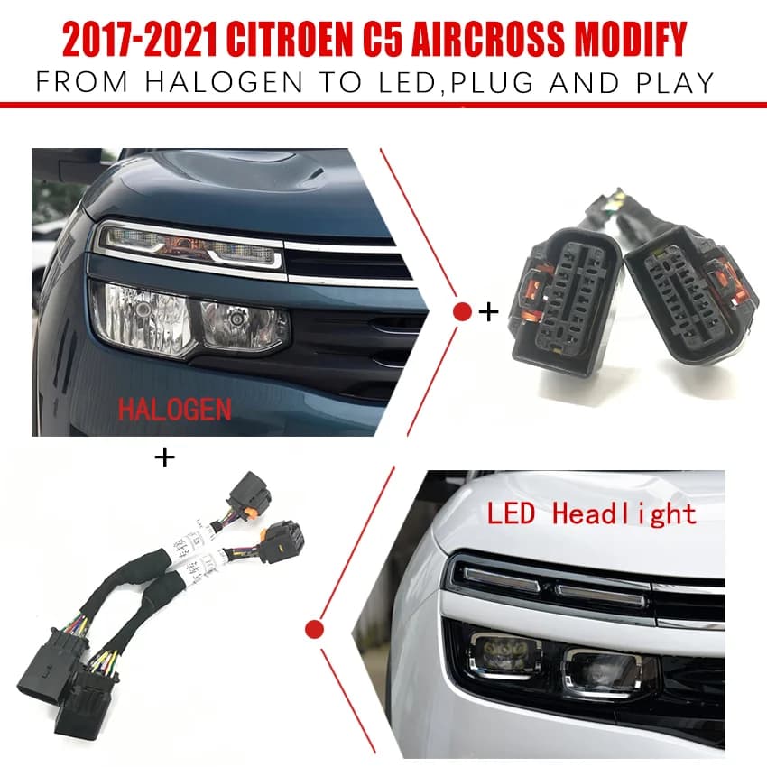CZMOD-Adaptateur de câblage de transfert de lumière de sauna de voiture, SFP pour 2017 à 2021 cristaux en C5 AIRCROSS, halogène à LED, modification de mise à niveau