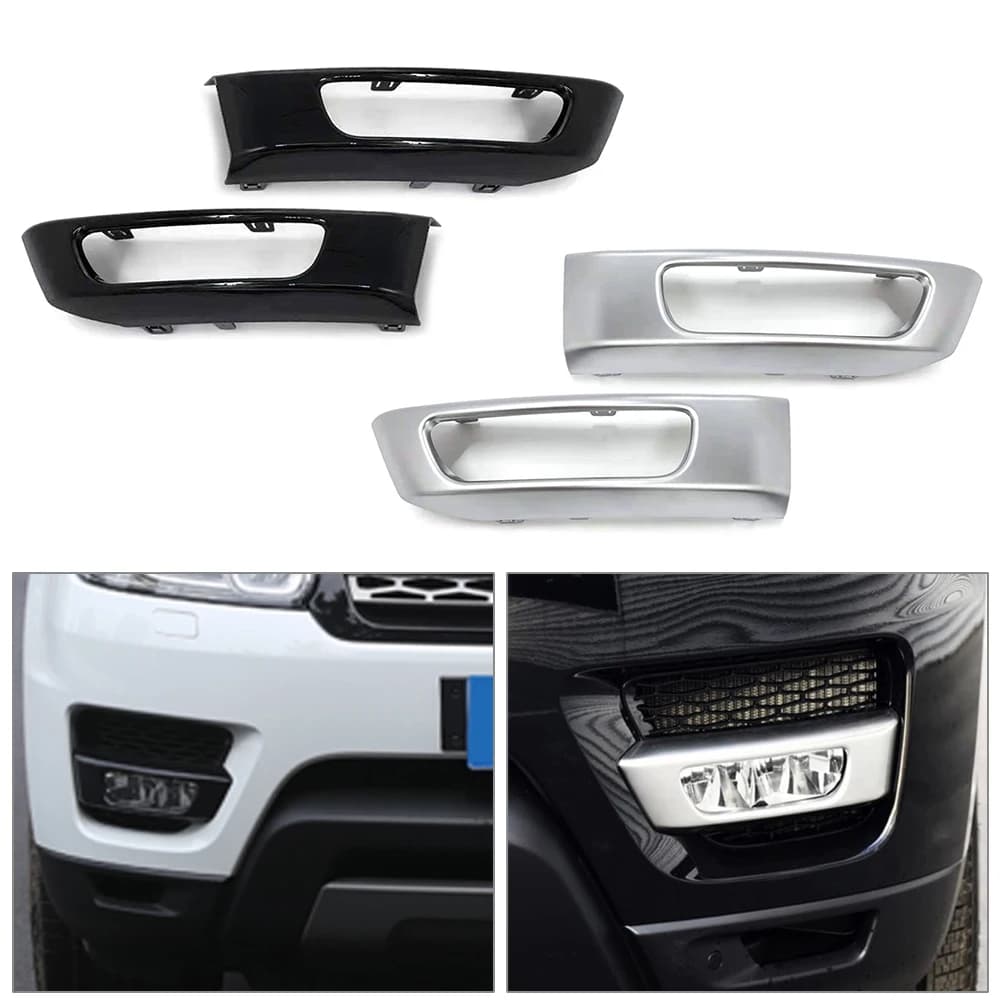 Couvercle de phare antibrouillard ABS pour Land Rover, 2 pièces, noir/argent, pour Range Rover Sport 2014 2015 2016 2017 L494