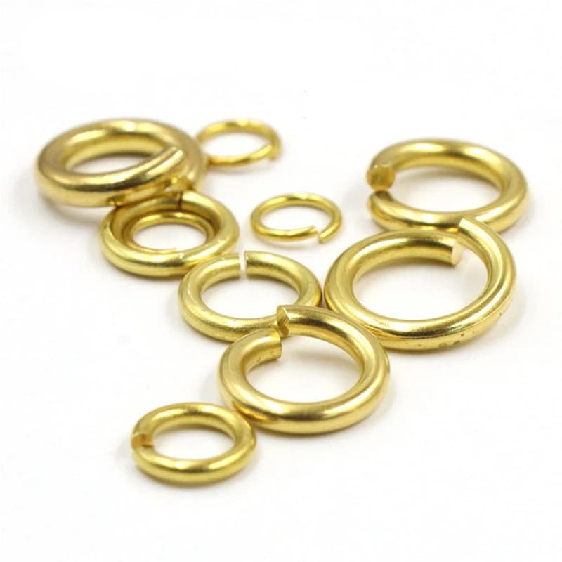 Anneaux de saut en laiton massif, 50 pièces, anneaux toriques ouverts, boucles rondes, sac artisanal en cuir, résultats de bijoux, pièces, accessoires de réparation