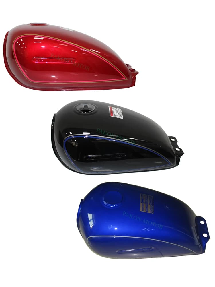 Réservoir de carburant de moto pour Suzuki Haojue Lifan Skygo Sanlg Loncin Qjmotor GN125/F HJ125-8 rouge/bleu/noir/blanc 9L/2.4gal Petro Box