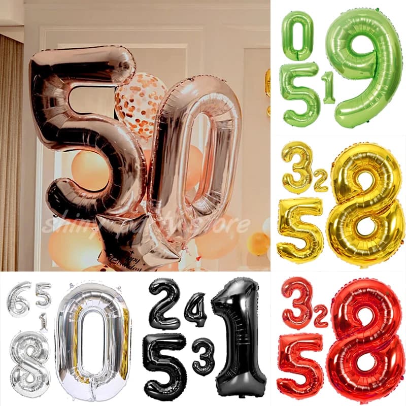 40 pouces or Rose numéro ballon anniversaire fête de mariage décoration numérique feuille ballons gonflable hélium Balon jouet en gros
