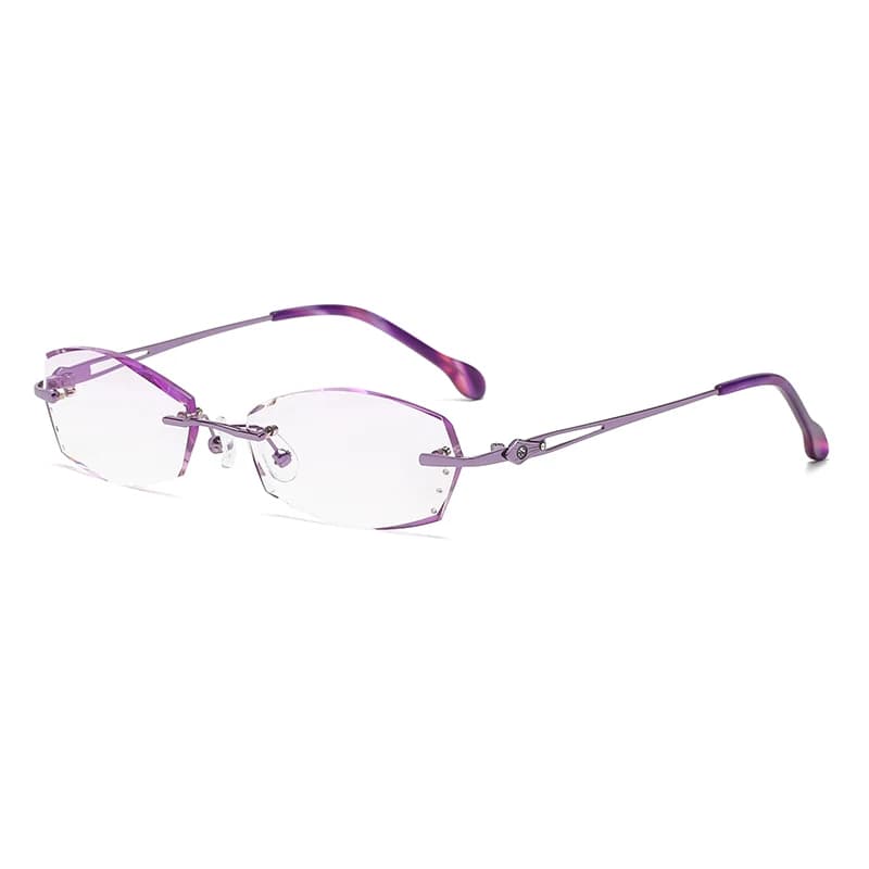 ZIROSAT-Lunettes de lecture myopie pour femme, verres teintés, coupe diamant, monture en titane sans monture, 5901