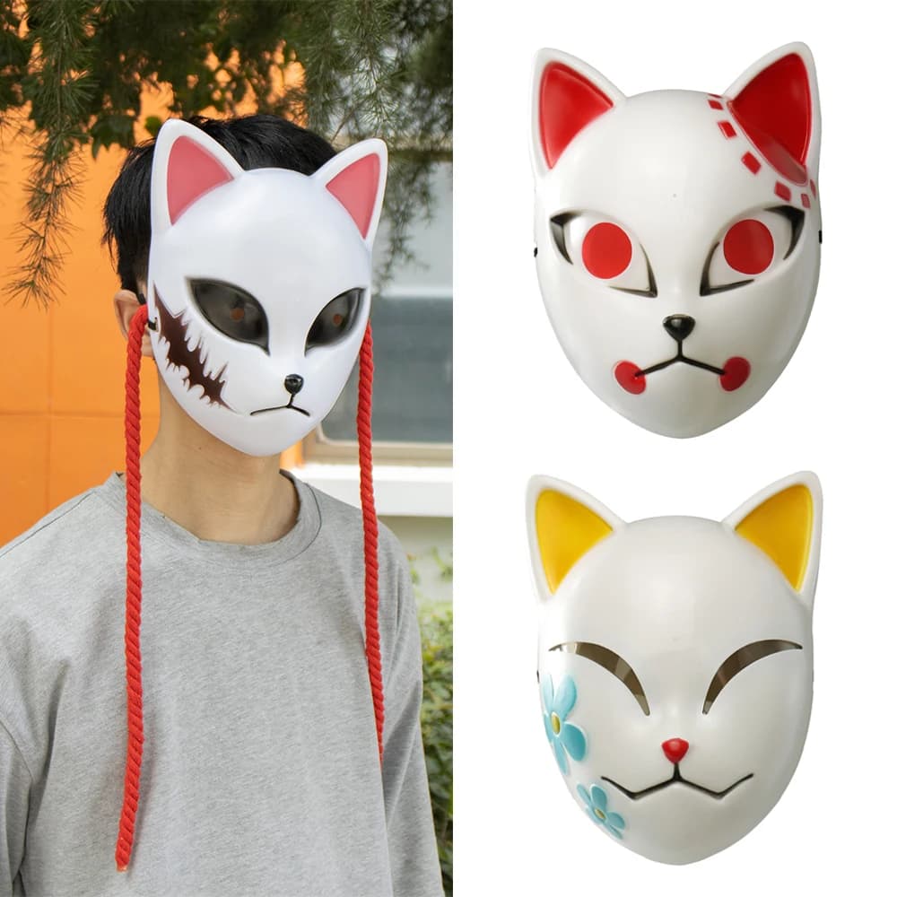 Demon Anime Cosplay Masks, Kimetsu No Yaiba, Tanjirou Sabito, Makomo, Costumes d'Halloween, Accessoires, Accessoires de fête, Cadeaux