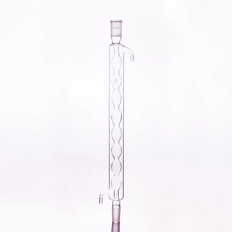 Condenseur FAPE Allihn, L. 120mm/200mm/250mm/300mm/400mm/450mm/500mm/600mm, Joint 24/40, Condenseur Allihn avec chambre à air ampoule