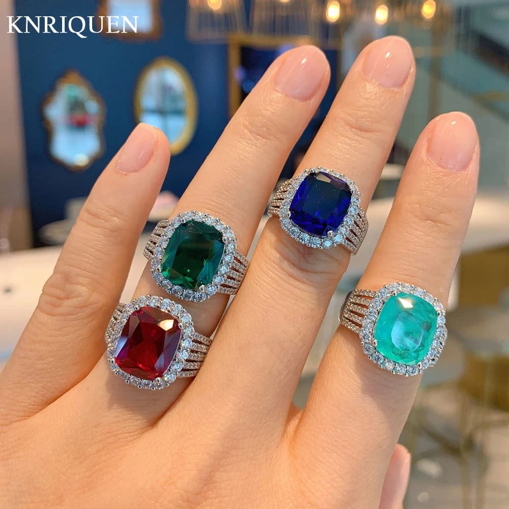 Paraiba Tourmaline levez ald AdrenSapphire Bagues pour Femme, Diamant de Laboratoire, Pierres Précieuses, ixde Mariage, Bijoux Fins de Luxe, Adorateurs tsl, 10x12mm
