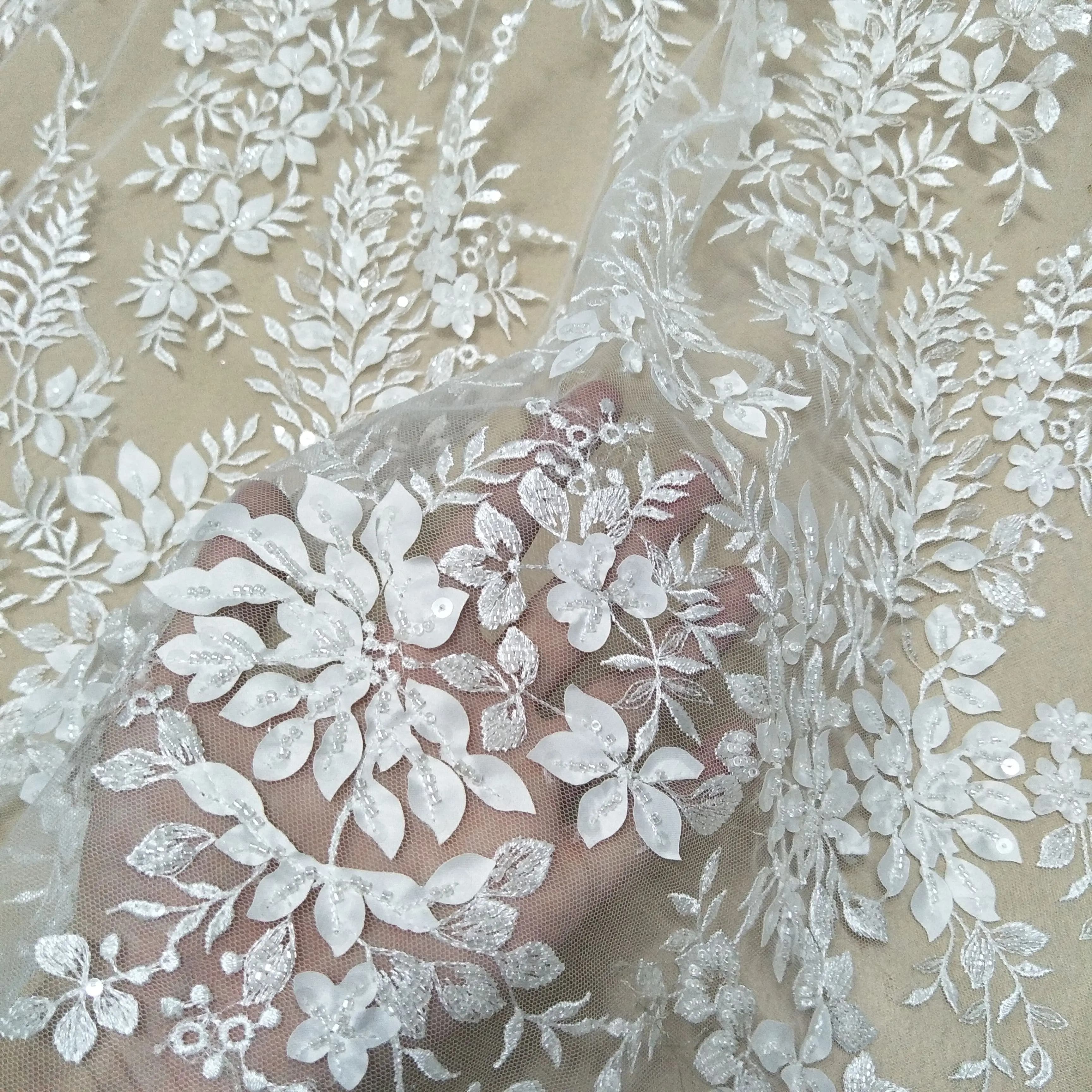 Tissu en dentelle pailleté pour robe de mariée, robe de mariée, vente au mètre, nouveauté