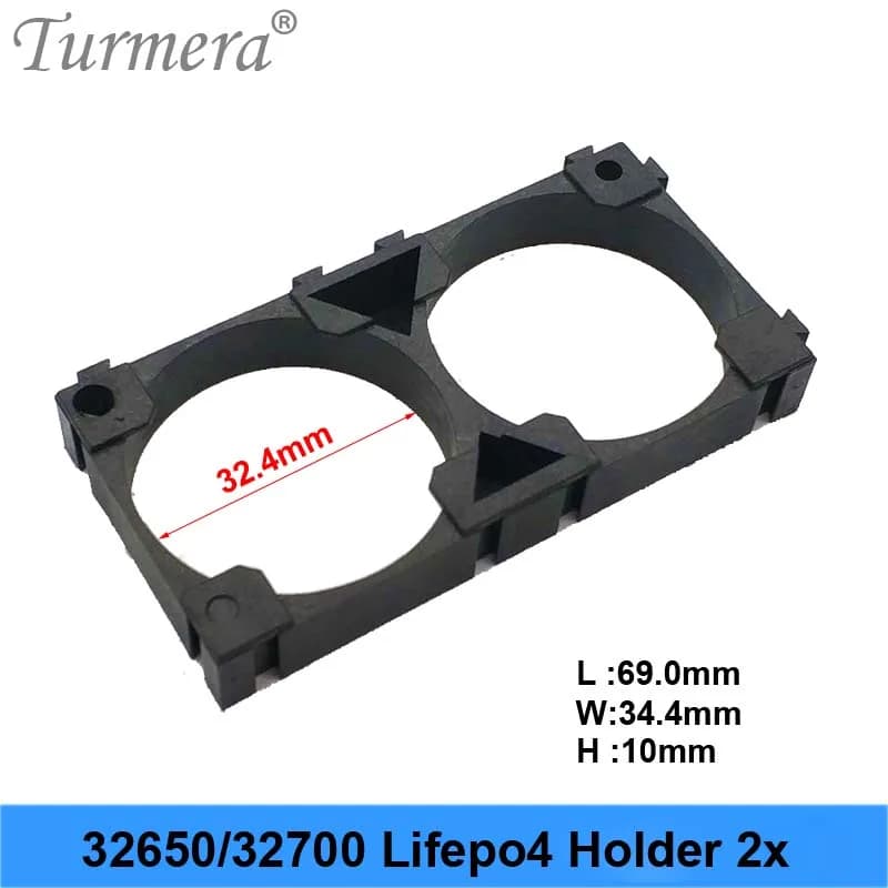 Support de batterie Lifepo4 2x32650 32700 33140, boîtier en plastique Anti-Vibration de sécurité assemblé dans le Pack de batterie série Turmera