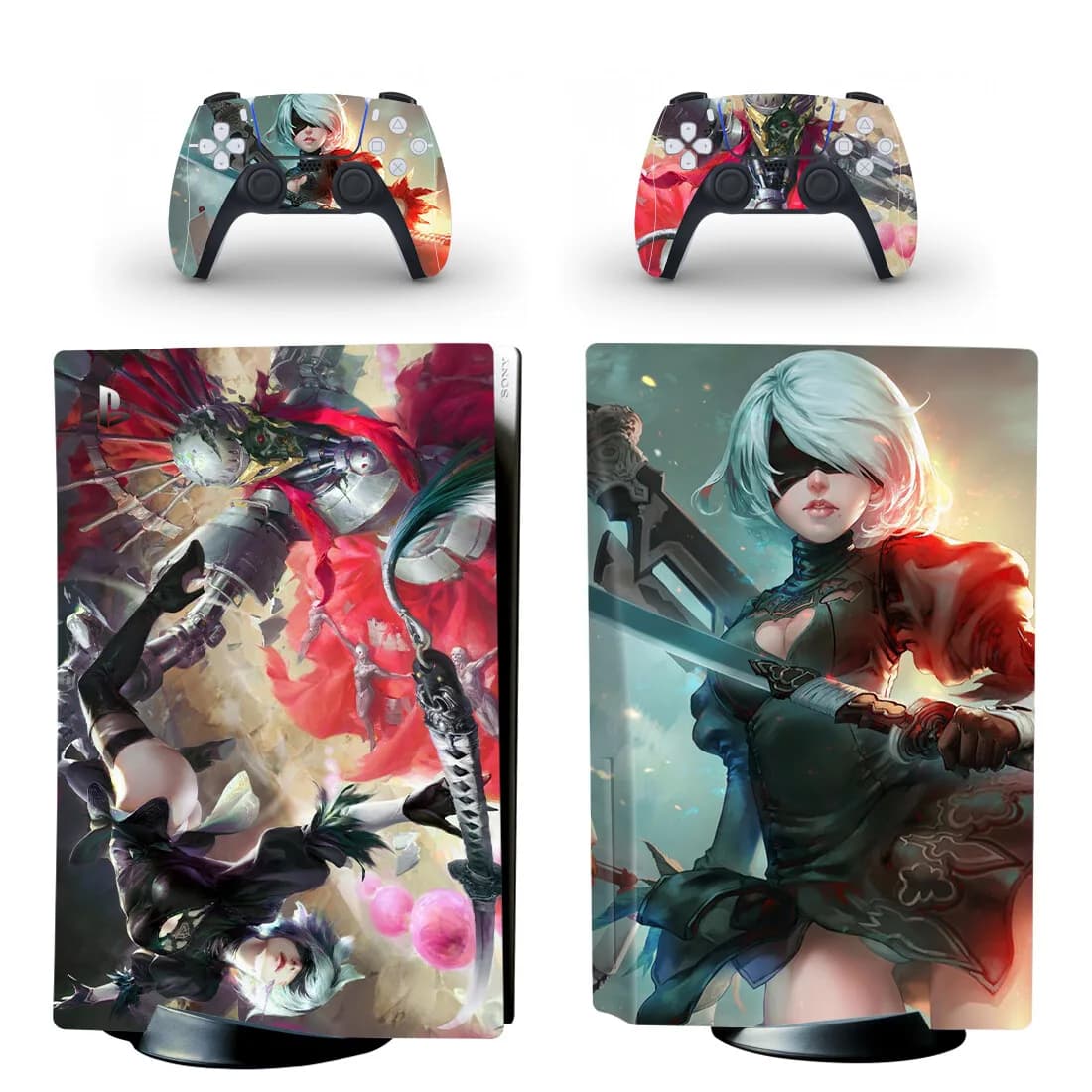 NieR Automata PS5 Standard disque peau autocollant couverture pour Console et 2 contrôleurs PS5 disque peau vinyle