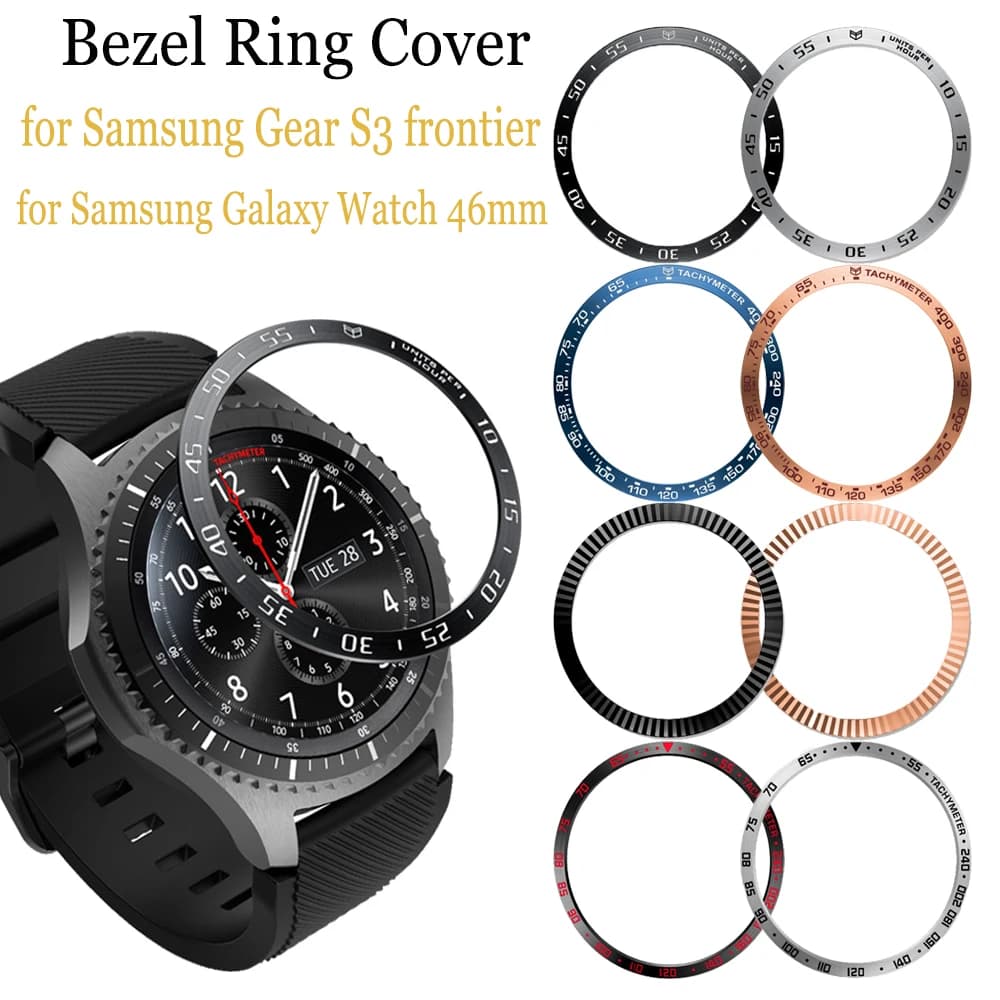 Bague de protection en alliage anti-rayures pour Samsung Gear S3 Frontier, coque de protection en métal pour Samsung Galaxy Watch 46mm