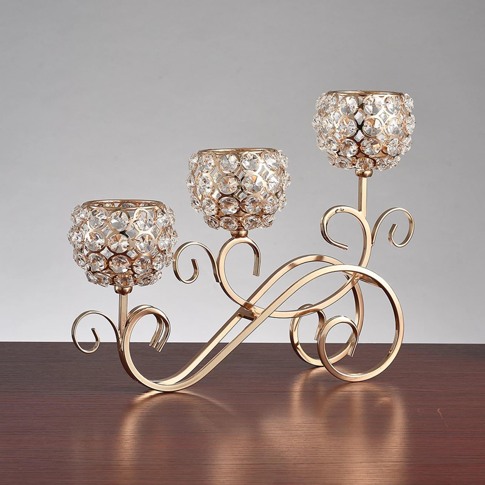 Bougeoir en cristal à 3 bras, candélabre, centre de table de décoration pour la maison