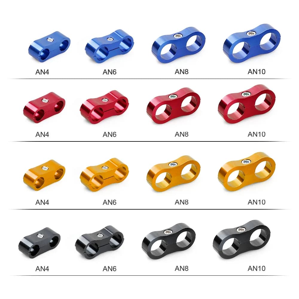 Colliers de serrage anodisés AN4 AN6 AN8 AN10 pour conduites automobiles, colliers de serrage pour tuyaux en caoutchouc, kit séparateur Lupo pour conduites d'huile, de carburant et d'eau, colliers de