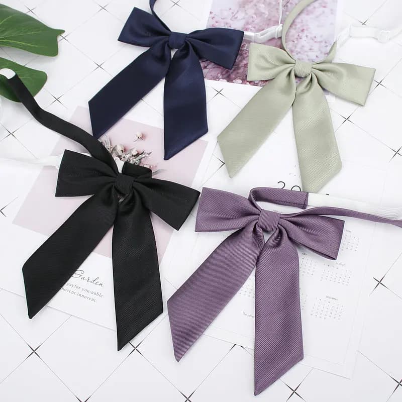 Noeud papillon étudiant pour dames, solide JK Business Bow aught, uniforme scolaire papillon bleu, cravates de cou pour femmes Skinny Gravatas Craings.com