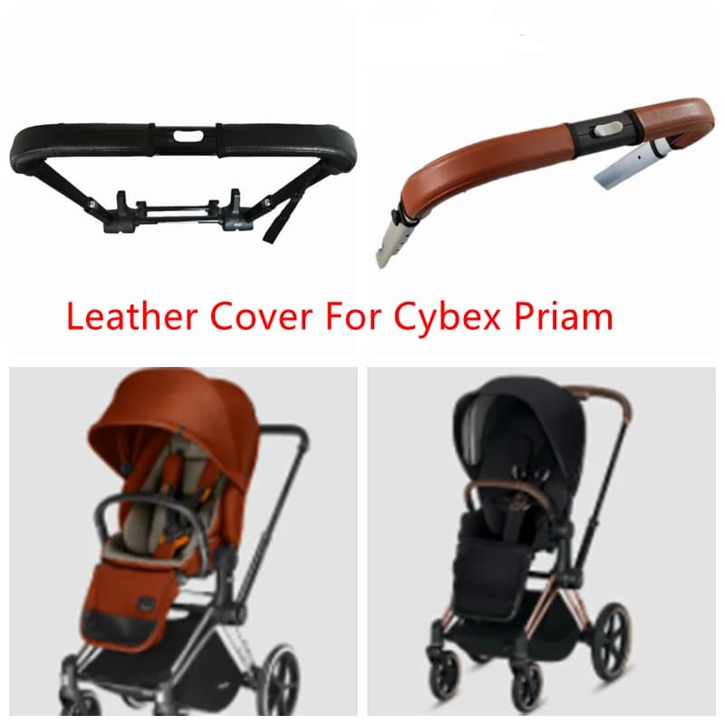 Nouvelle housse de protection en cuir PU pour poignées de poussette Cybex Priam, protège-poignées, accessoires pour barre de poussette
