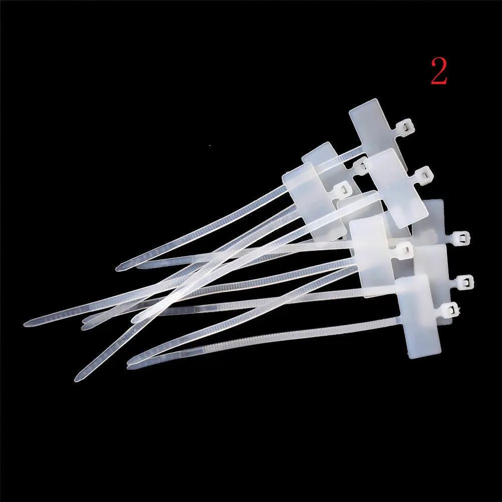 100 pièces attaches zippées écriture fil câble d'alimentation étiquette marque étiquette Nylon auto-verrouillage cravate réseau câble marqueur cordon fil sangle Zip