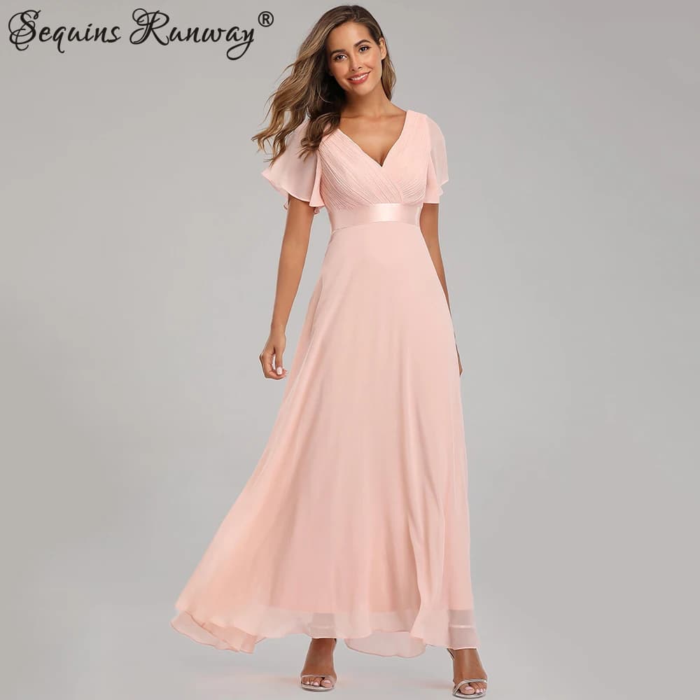 Robe longue d'été sexy en mousseline de soie et tulle rose pour femmes, décontractée, vintage, pour demoiselle d'honneur, bal, club, soirée, moulante, Vestidos HL